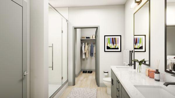 Bathroom with designer finishes