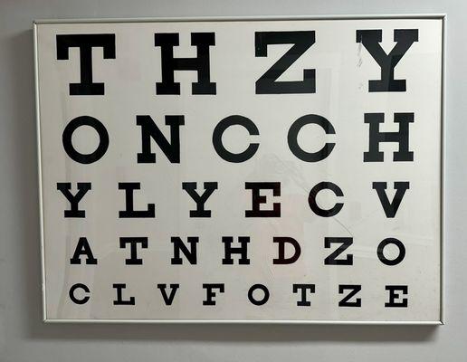 An antique eye chart.