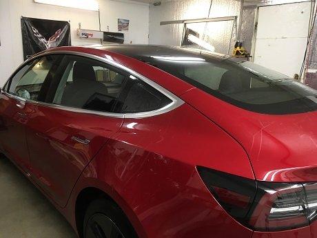 Tesla Before Specialty Car Window Tinting