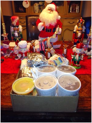 Holiday Box. #chickennoodlesoup #cornedbeef  #hammysammy  #sweettea