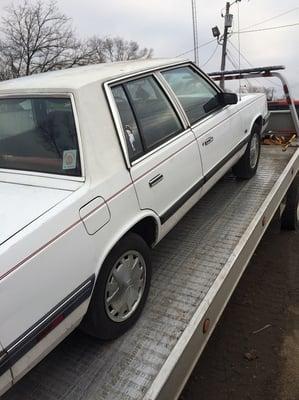 We brought in this Junk 1988 Dodge Aries K car today.  It was actually in pretty good shape...