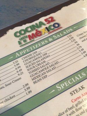 Menu looks the same....