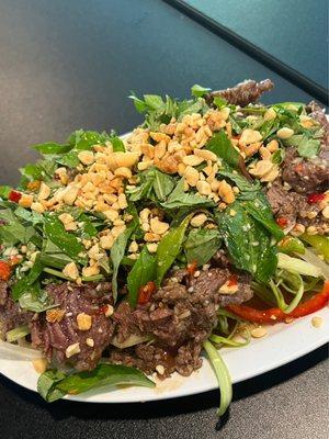 Goi Rau Muong Thau Bo  Water spinach with beef salad