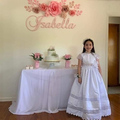 This is the dress we made for Isabella, our latest custom made dress.