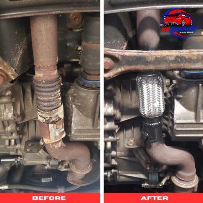 Before and after flex pipe for the exhaust system