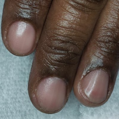 Manicure on a male client.