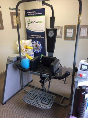 Our state of the art facility features the AllCore360, a brand new and  "revolutionary" piece of exercise equipment!