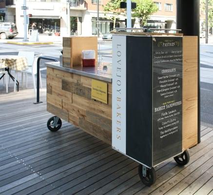 Custom design and fabrication of mobile coffee cart for Fix Studio designed Lovejoy Bakers.