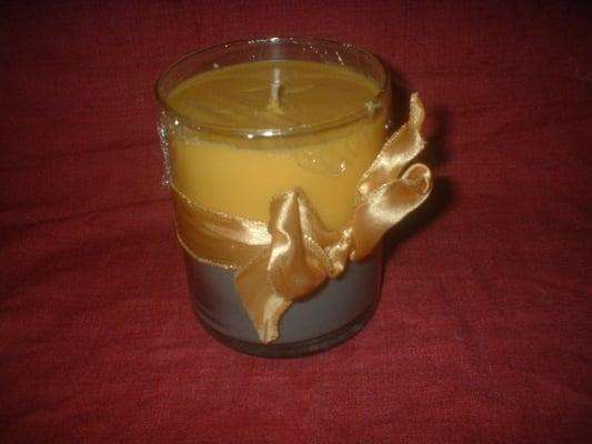 gold and black scented soy candle