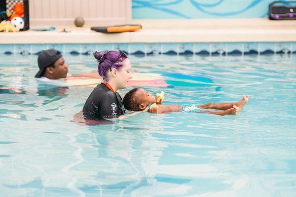 Coach Hannah teaching the back float!