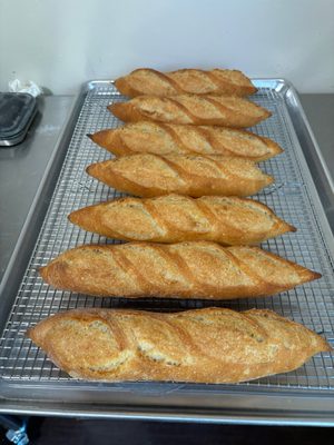 Home baked baguettes