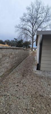 The other end of the 100ft retaining wall. This used to be a railroad tie wall.