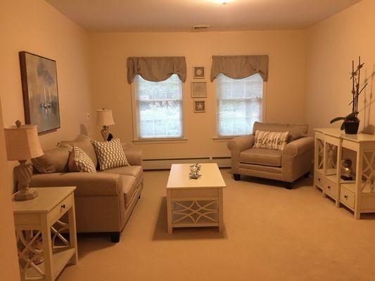 A comfortable living room in a private apartment.