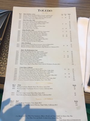 Wine list