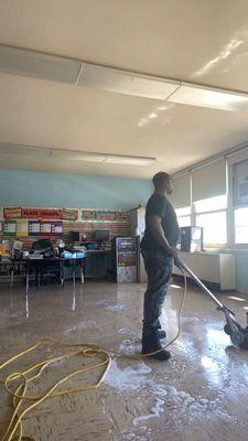 School floor  Stripping