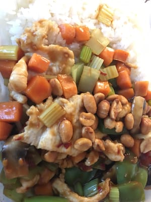 Kung Pao chicken.  Not bad in flavor but I like the fresh ingredients.