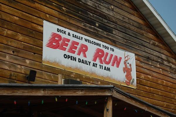 A bear-deer running. Get it? Beer run!