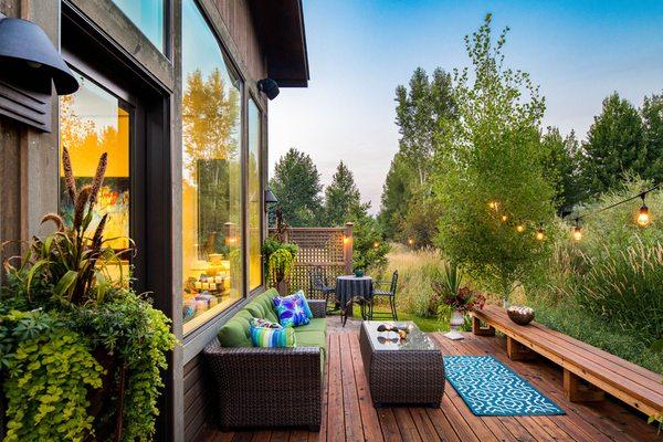 Residence porch in the summer, Jackson, Wyoming