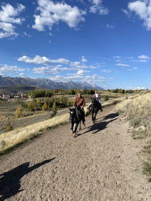 My husband and his brother riding side by side