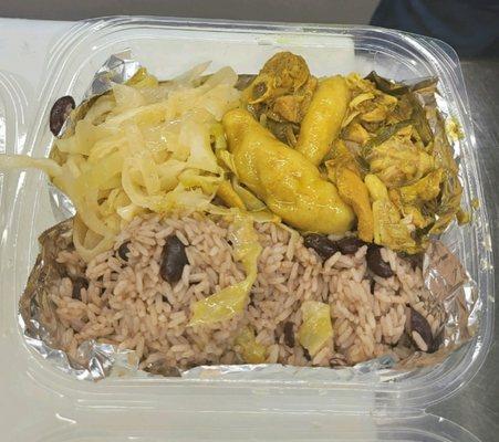 Curry Chicken and Rice & peas