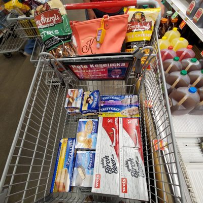 My basket of Pennsylvania Goodness = TastyKakes 3/$10.00. Bought Tom Sturgis Pretzels Too!   Sunday 6/4/2023