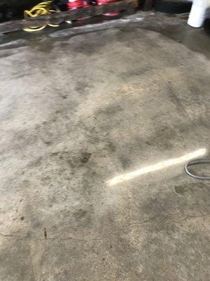 Stain concrete and polishing