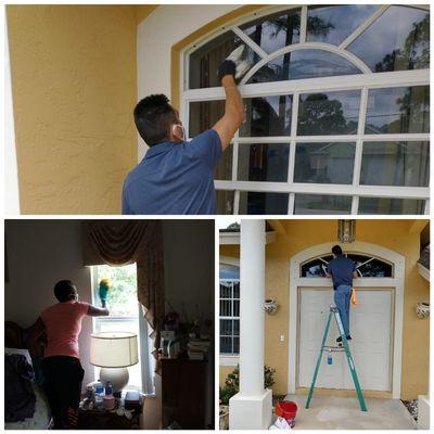 We performed interior and exterior window wash.