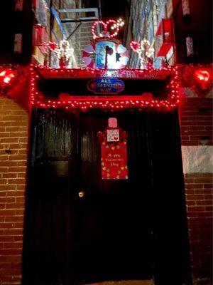 Whimsical Tribute to All the Saints mixed in with Holiday Lights & Decor too. Valentine's Day @ All Saints Way Shrine The North End Boston