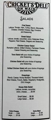 Menu- Salads