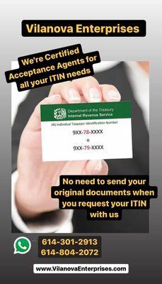 We can help you obtain your ITIN.