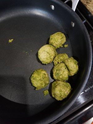 Dry meatballs. All you can taste is rosemary.