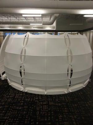 Custom privacy/telephone pod with canvas, Fabricated & Powder Coated for a local business