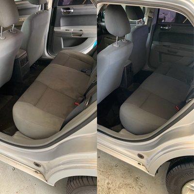 Before and after interior shampoo