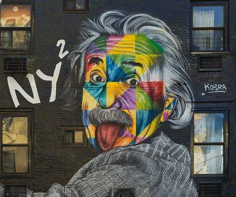 Albert Einstein We Love NY by Kobra