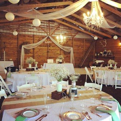 Mint Green and Dusty Rose color palette for this rustic themed wedding!