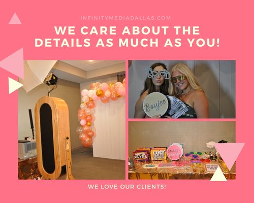 The details make a difference to your event.Premium props, great backdrops and a beautiful setup, add to the ambiance of your special event.