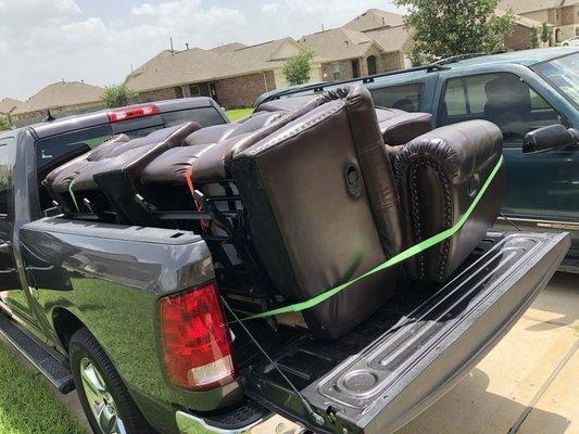 Delivering sofa set that was purchased off CL to customer going from Katy, TX to Spring, TX.