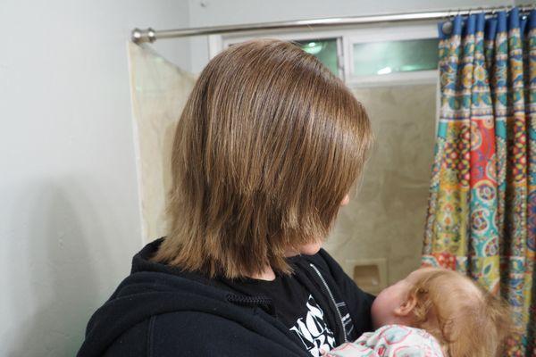 This Haircut is not doing much for the postpartum hormones. . .