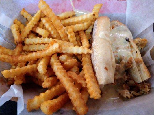 Half Chicken Cheesesteak and Fries on the Carowinds Dining Plan