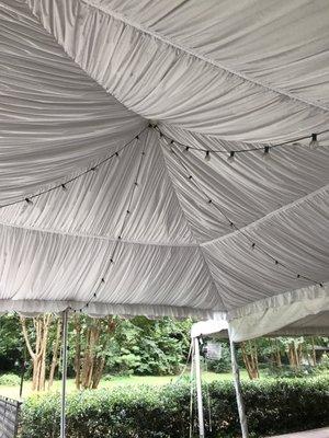 Under tent for cocktails