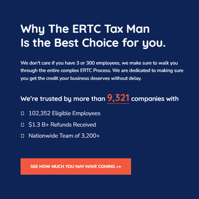 The ERTC Tax Man statistics in helping with ERTC filing