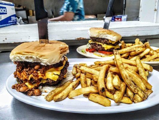 Burgers and fries