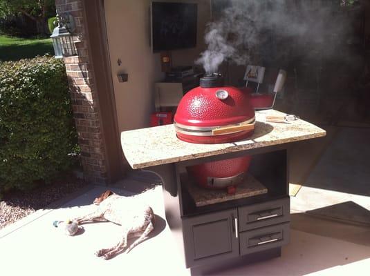 The Caster Island with Kamado Joe Grill