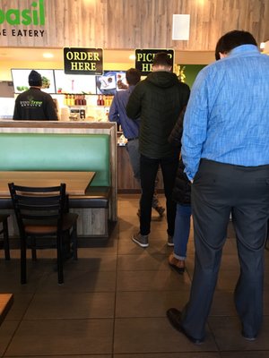 Wow- a line at lunch time- this place is catching on!! Watch out chipotle, you've got some competition!