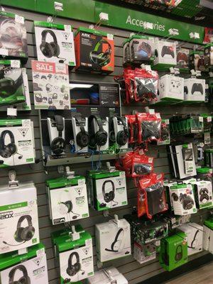 Xbox accessories wall plus new turtle beach display!