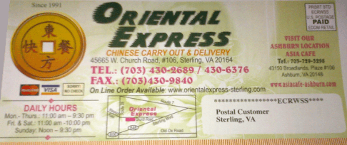 Takeout Menu