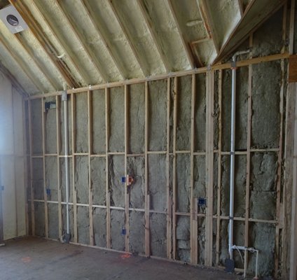 Spray Foam and Mineral Wool Insulation combination. Annapolis, Maryland Home