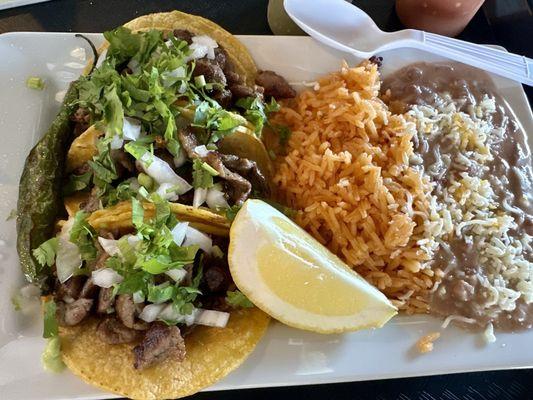 Carne Asada taco plate!  and super fresh!