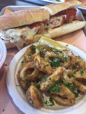 Shrimp Parm Hero with side of Calamari 6-2-2017