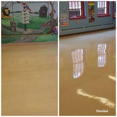 Before and After Strip and Wax Service 
Providence School
Charlotte, NC